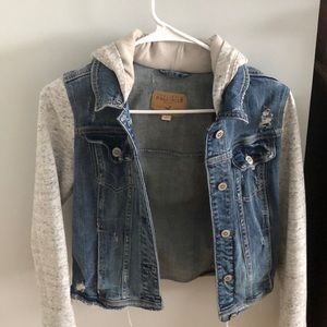 a jean jacket sweatshirt